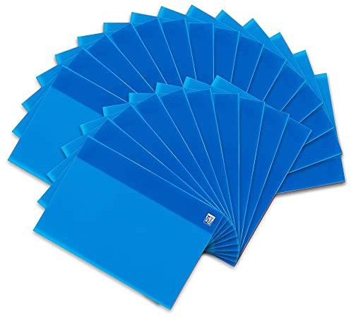Oxford Heftumschlag A4, aus Kunststoff, transparent, blau, 25 Stück