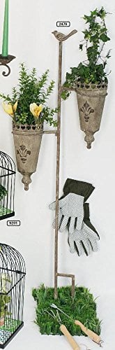 Pflanzstab amphore Gußeisen Eisen antik look patina Lilie Fleur di Lis Blumentopf