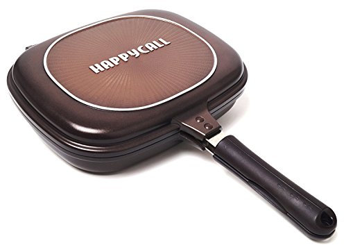 Happycall Double Grill Pan Korean Original Model Jumbo Size (Brown) by Happycall