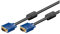 Goobay 93369 VGA auf VGA Kabel 3m / Monitorkabel / Full HD SVGA Bildschirmkabel / VGA Stecker 15 polig vergoldet / 2x Ferritkern Monitor Kabel / Blau / 3 Meter