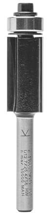 ENT 13563 Bündigfräser HW, Schaft (S) 6 mm, Durchmesser (D) 12,7 mm, NL 25,4 mm, GL 68 mm, SL 32 mm, mit Kugellager, Oberfräser für die Holzbearbeitung