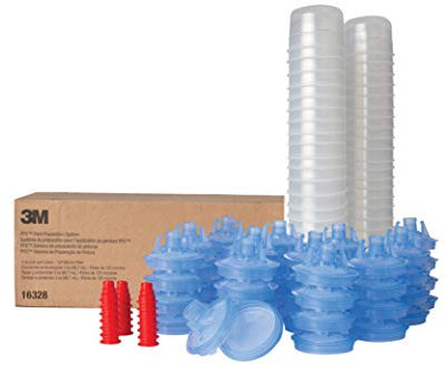 3M PPS (Original Series) Paint Spray Gun Cup Lids and Liners Kit, 16328, Micro, 3 oz, 125-micron Filter, Use w/Paint Gun for Cars, Furniture, Home, 50 Disposable Lids and Liners, 20 Sealing Plugs