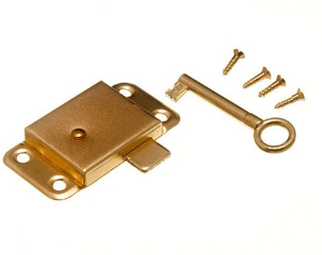 Wardrobe Cupboard Drawer Cabinet Door Lock & Key 63MM + Screws (Pack 2)