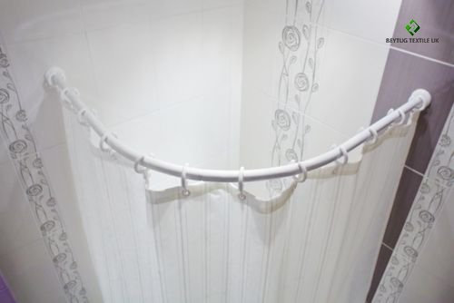 Asta ricurva per tenda da doccia, 90 x 90 cm, colore: bianco Ad arco, colore: Bianco