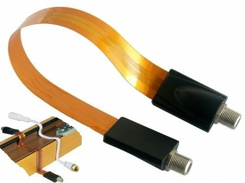 HD-Line Cab Pas Slim - Cavo piatto per porta/finestra TNT SAT parabola terrestre, ultra sottile