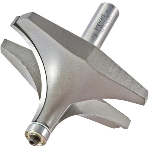 Trend Bearing Guided Ovolo Router Cutter, 38.1mm Radius, 1/2 Inch Shank | Two Bearings Provide Smooth Control With 89mm Cut Diameter, 50.8mm Cut Length And Tungsten Carbide Tips, 46/99X1/2TC