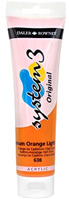 Daler-Rowney System 3-150 ml Tube Acrylfarbe, Cadmium, Farbton Orange/hellblau