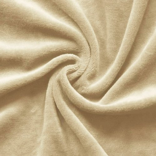 STOFFKONTOR Nicki Baumwollstoff Stoff - kuschelweicher Wohlfühlstoff, Kinderstoff - Meterware, beige - zum Nähen von Kinderkleidung, Hausanzügen, Kissen