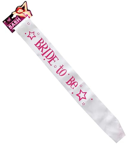 W WIDMANN MILANO Party Fashion - Bride to Be Schärpe | Weiße Satin-Schärpe, elegantes Accessoire für Junggesellinnenabschied & Bachelorette, JGA & Brautparty