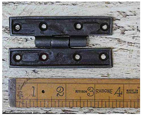 Ironmongery World 90mm Antique Cast Iron H Hinge Cabinet Cupboard Door Hinges
