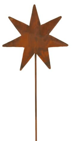 Gartendekoshop24 – Gartendeko Roststecker „Stern“, 117 cm, für draußen. Metall Weihnachtsstern als Gartenstecker aus Rost, handgefertigt. Schönes Geschenk zu Weihnachten, Outdoor, oder Innenbereich.