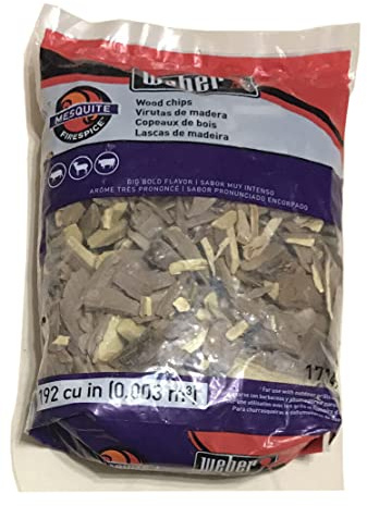Weber Mesquite Wood Chips, 2 lb – Premium BBQ Smoking & Grilling Chips for Big, Bold Flavor – Ideal for Beef, Lamb, Poultry & Pork