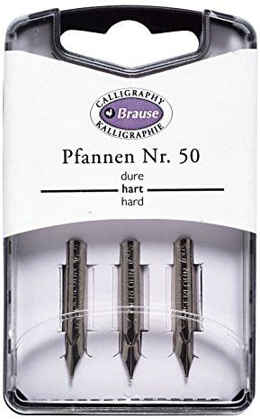 Brause Exacompta 300050B - Packung mit 3 Pfannenfedern, 0, 45 mm, ideal für Druckschrift, 1 Pack