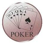 S.B.J - Sportland Pokal/Medaille Emblem, Motiv Pokern, Durchmesser 50 mm, Bronze