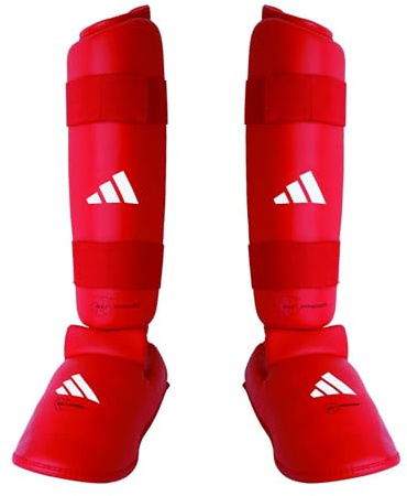 adidas WKF Karate Shin Protector And Removable Instep Pads. Martial Arts Training, Sparring, Fighting, Practice.