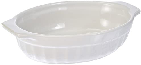 Guardini, Ceramica, Fuente para Horno Ovalada Chica de 22x14cm, Material: Cerámica. Color Blanco.