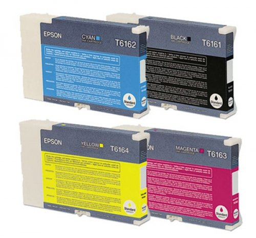 Epson 4x Tinte für B300 B310 B500DN B510D - T6161 T6162 T6164 T6163 (BK/C/M/Y) - Standard Kapazität Multipack in Original Epson Verpackung, Problemlos trotz Ablaufdatum