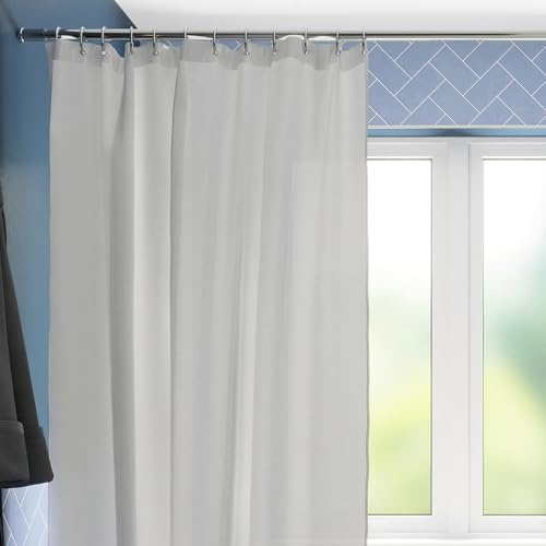 Croydex GP85115 Professional Plain White Water-Resistant Textile Shower Curtain 1800 X 2000mm