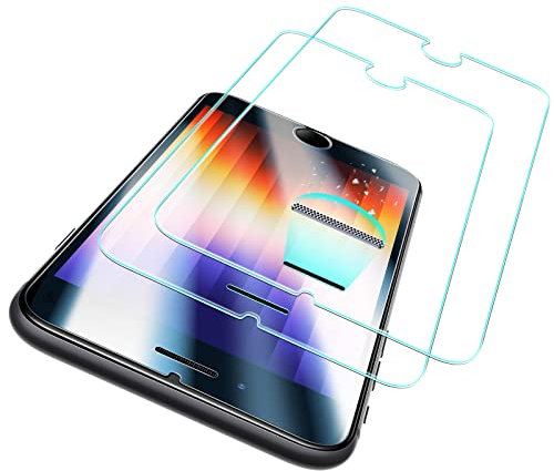 ESR Tempered-Glass Screen Protector Compatible with iPhone SE 3/SE 2 (2022/2020) and iPhone 8/7, Easy Installation Frame, Scratch Resistant, Case Friendly, 2 Pack