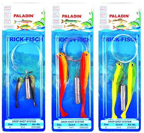 1 Stück Trick Fisch Drop Shot System Forelle/Barsch, Gr. 6/8, grün