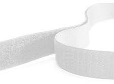 5m Hook and Loop Tape, White, 20mm Wide Self Adhesive, Sticky backed