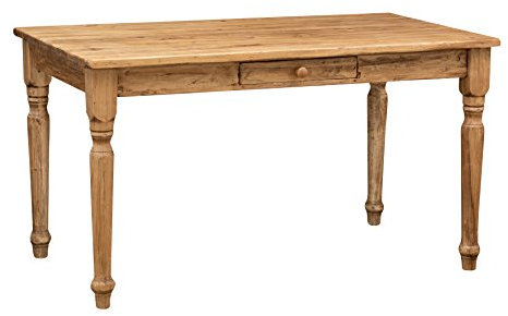 Biscottini Esstisch Holz 140x80x80 cm Made in Italy - Küchentisch Holz mit Schublade - Esszimmertische massiv - Massivholztisch Esszimmer - Wohnzimmertisch handwerklich