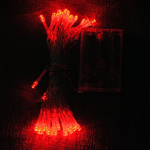 LightsGo® Batteriebetriebene Lichterketten Innen LED Lichterketten 40LEDs 4M. rot