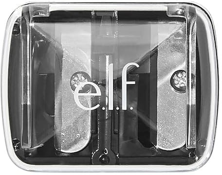 e.l.f. Doppel-Bleistiftspitzer, praktisch, unverzichtbares Werkzeug, spitzt, leicht zu reinigen, reisefreundlich, kompakt, Schwarz