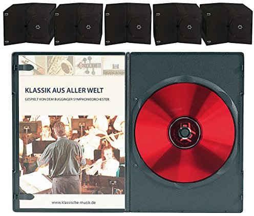 PEARL DVD Hüllen Slim: DVD Slim (7 mm) Einzel Box 50er-Set schwarz (Case, Leerhüllen, Cases)