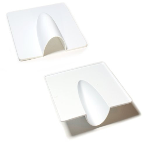 Qty 2 - White External Brick Buster Plate - Cable Outdoor Wall Entry Burst Tidy Cover - Satellite/Coaxial/Sat/Coax Blast - Loops