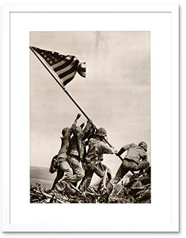 The Art Stop WAR WWII IWO JIMA STARS STRIPES FLAG PROPAGANDA FRAMED PRINT PICTURE F12X1916