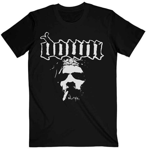 Down T Shirt Smoking Jesus Face Band Logo offiziell Herren Schwarz