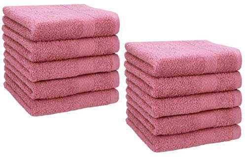 Betz 10 Stück Seiftücher Seiftuch Premium 100% Baumwolle Seiflappen-Set Größe 30x30 cm Farbe Altrosa