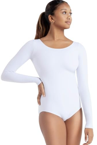 Capezio Womens Plus Size Long Sleeve Leotard (TB135X) -White -1X