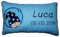 Momelie Blaues Schmusekissen * Kuschelkissen * Wichtel * mit Namen Bestickt * 17 x 29 cm * SK-bl_0059