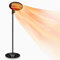 Heatlab Set of 2 2kW Outdoor Freestanding Electric Quartz Bulb Garden Patio Heaters with Remote Control - 3 Power Settings (Set of 2 Grey FreeStanding Heaters)