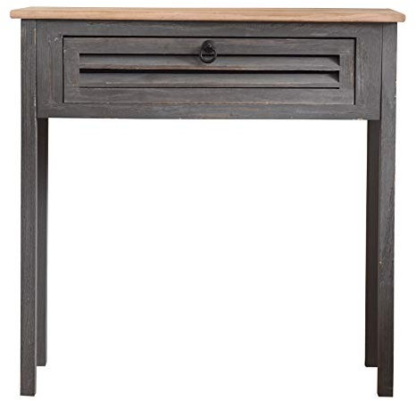 Rebecca Mobili Konsolentisch für Eingang, Sekretär im Vintage-Stil mit 1 Schublade, Holz Blau Grau, als Einrichtung Eingang Schlafzimmer Haus – Maße: 75 x 75 x 30,5 cm (HxLxB) – Art. RE4557