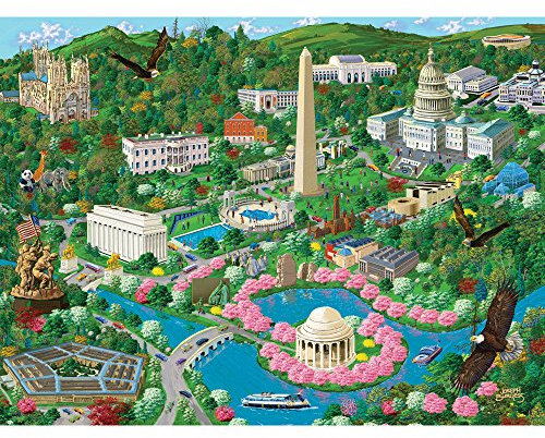 Bits and Pieces - 1000 Piece Jigsaw Puzzle for Adults - Washington D.C. City View - 1000 pc US Capital Scene Jigsaw by Artist Joseph Burgess