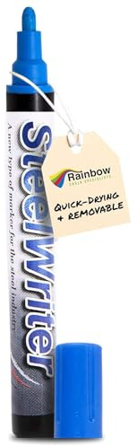 Rainbow Chalk Steelwriter Steel Marker Pen - Blue, 5mm, Chloride Free | 5mm Bullet Nib, Available in 10 Colours, Won't Stain Even After Galvanising, Wipe Clean, Water Resistant