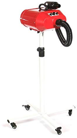 Pedigroom Double Moteur Chien Toilettage Mobile Linge sur Support Blaster Chauffage Rouge