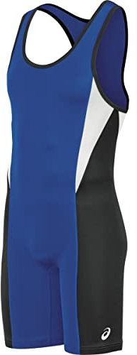 ASICS Legit Wrestling Singlet für Herren, Königsblau/Schwarz, Größe XL