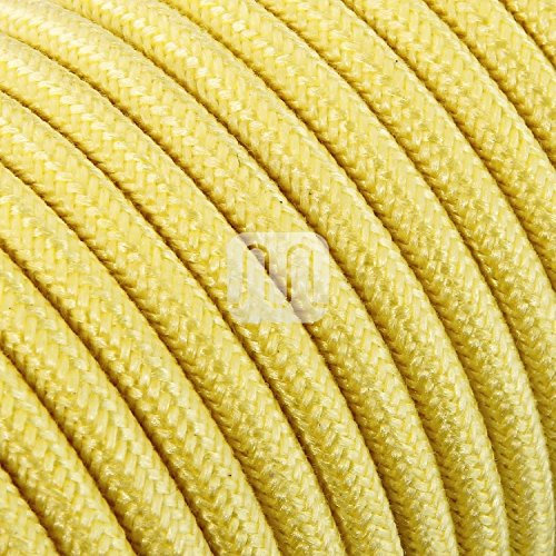 merlotti 20369 Cable eléctrico Redondo h03vv-f 2 x 0.75, Canvas Amarillo, 3 m