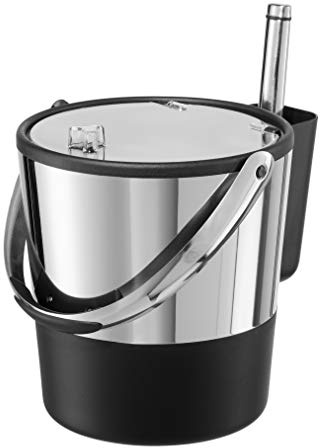 Oggi Insulated Ice Bucket, 4 Quart / 3.8 L, Stainless Steel, Black.