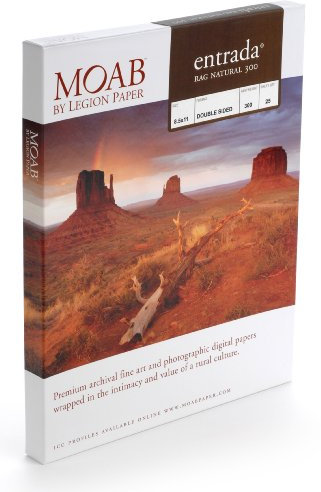 Moab Entrada Rag Natural 300 g m² Papier für Tintenstrahldrucker A4 zweiseitig Hochglanz 25 Blatt ERN300A425