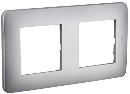 Plaque electrique - Interrupteur pour prise - Prise interrupteur electrique - plaque plastique - prise murale - Prise avec interrupteur - Gamme Casual - Plaque Double Blanc - Debflex | Silver