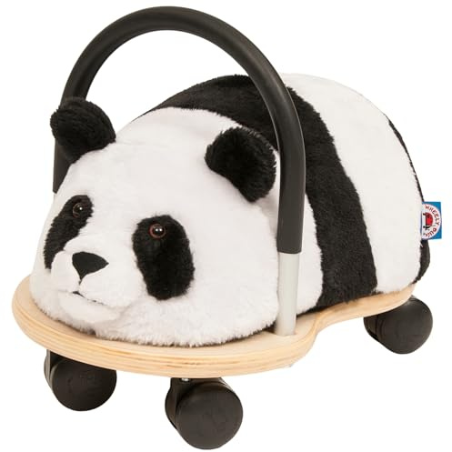 Wheelybug Toddler Wooden Ride-On Animal with Interchangeable Plush Cover, Safety Certified Developmental Toy, Small (1 - 3 Years), Plush Panda