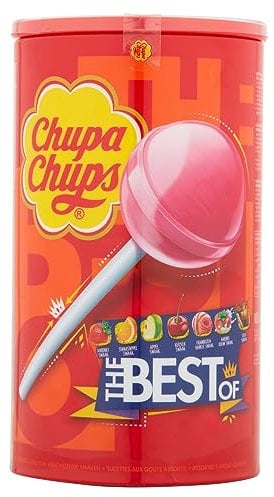 Chupa Chups Best Of Lollipop Tube, Bulk Party Sweets In 7 Flavours With Natural Colourings- 100 Lollies