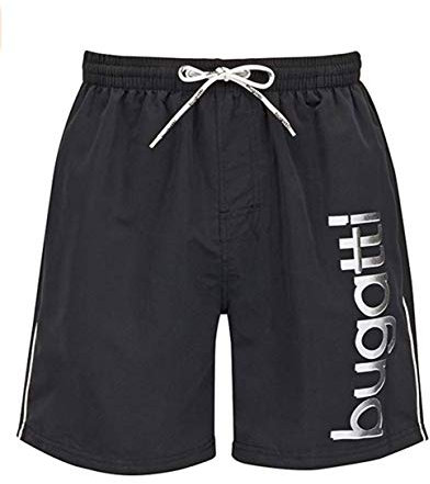 Bugatti - Herren Badeshort in Marineblau, türkis oder schwarz, Schwarz, 6XL