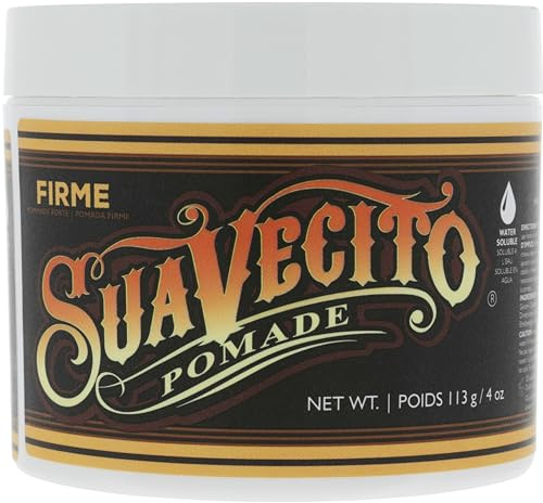 Suavecito Pomade Firme (Strong) Hold 4 oz, 1 Pack - Pomade For Men - Medium Shine Water Based Wax Like Flake Free Hair Gel - Easy To Wash Out - All Day Hold For All Hair Styles