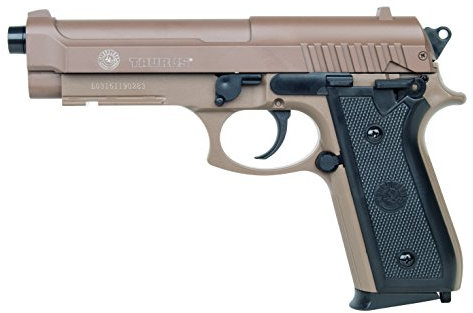 Softair Pistole Taurus PT92 tan mit Metallschlitten, Kal. 6mm BB, Federdruck-System <0.5 Joule, 210117